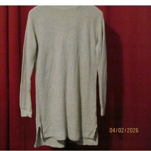 Style & Co Womens 0X Ribbed Mock Neck Tunic Sweater Sage Green Long Sleeve Slit